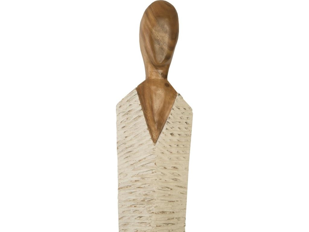Vested Female Sculpture, Large, Chamcha, Natural, White, Gold - image 1