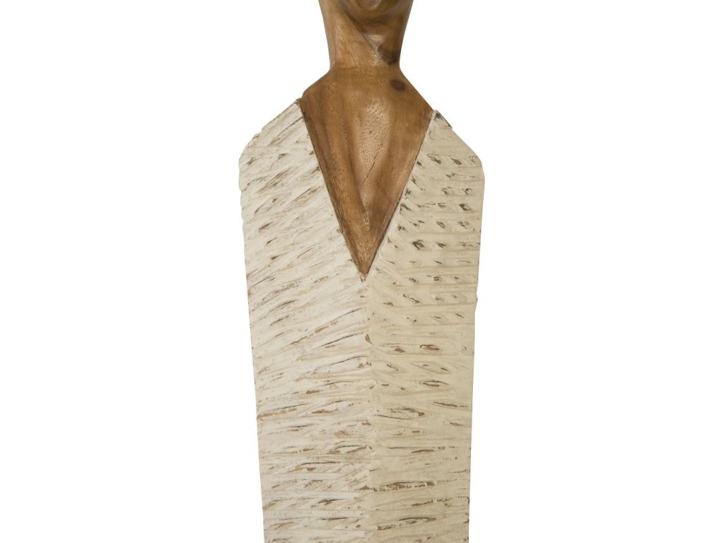 Vested Female Sculpture, Large, Chamcha, Natural, White, Gold - image 2