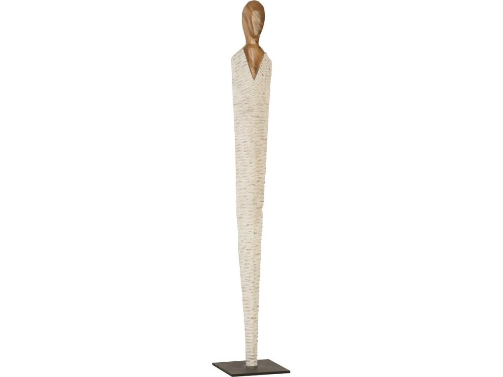 Vested Female Sculpture, Large, Chamcha, Natural, White, Gold - main image