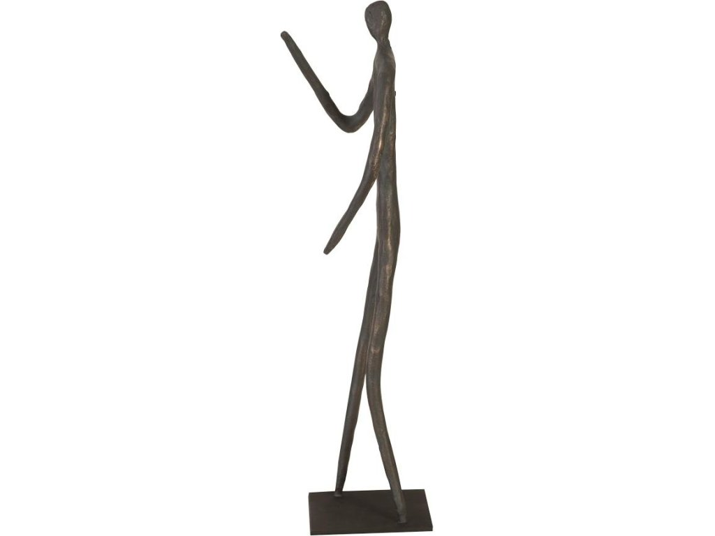 Abstract Figure on Metal Base, Bronze Finish, Elbow Bent - image 1