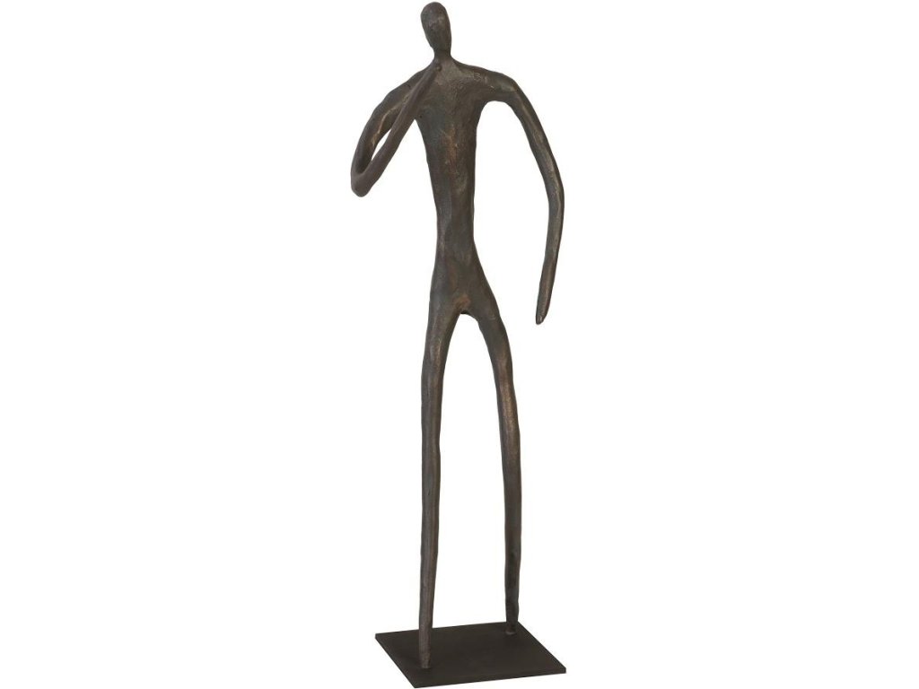Abstract Figure on Metal Base, Bronze Finish, Elbow Bent - main image