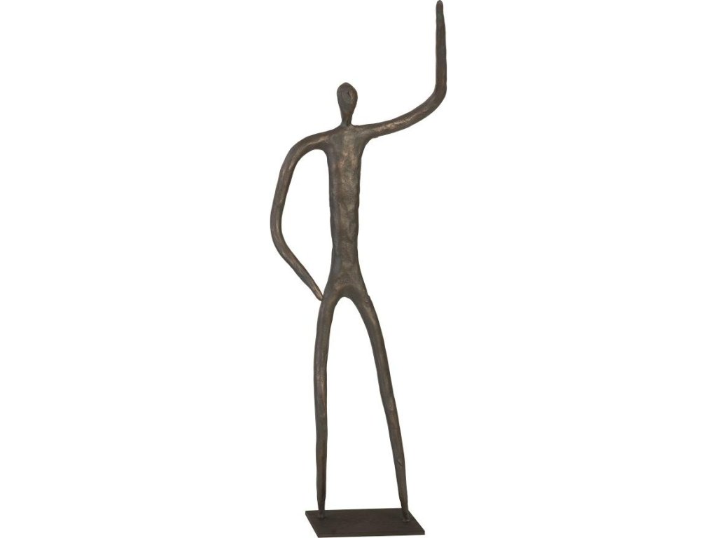 Abstract Figure on Metal Base, Bronze Finish, Arm Up - main image