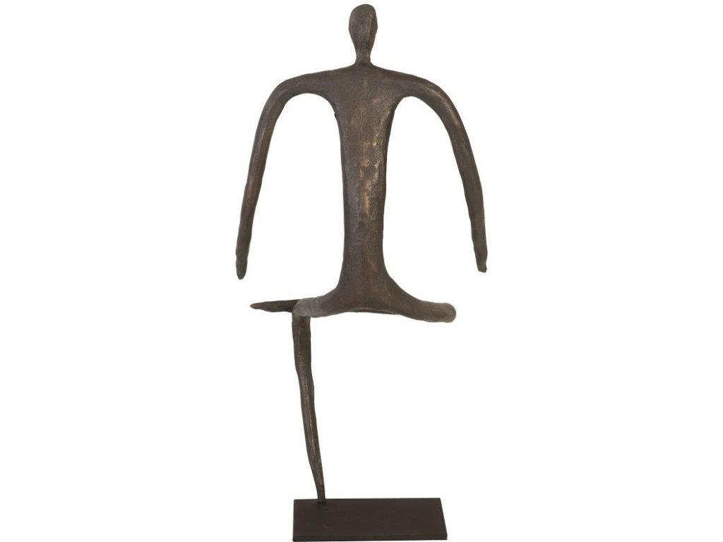 Abstract Figure on Metal Base, Bronze Finish, Leg Folded - image 2