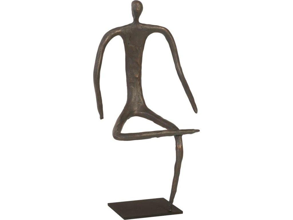 Abstract Figure on Metal Base, Bronze Finish, Leg Folded - main image