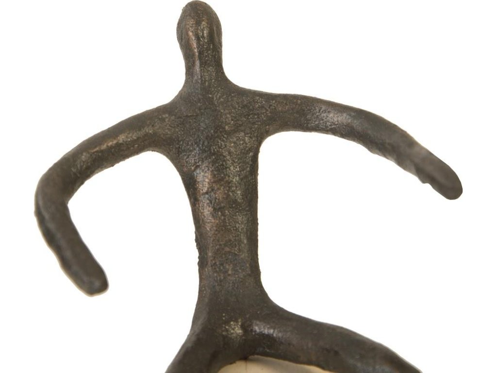 Abstract Figure on Bleached Wood Base, Bronze Finish - image 2