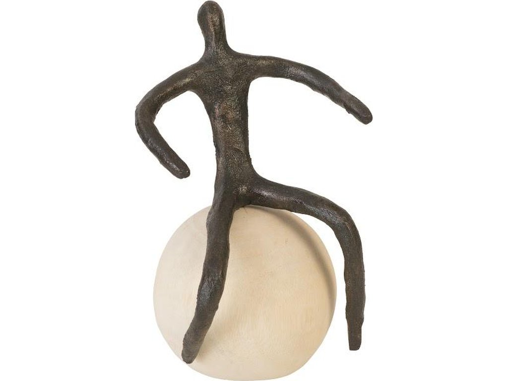 Abstract Figure on Bleached Wood Base, Bronze Finish - main image