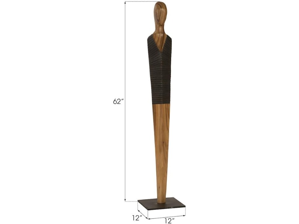 Vested Male Sculpture, Medium, Chamcha, Natural, Black, Copper - image 4