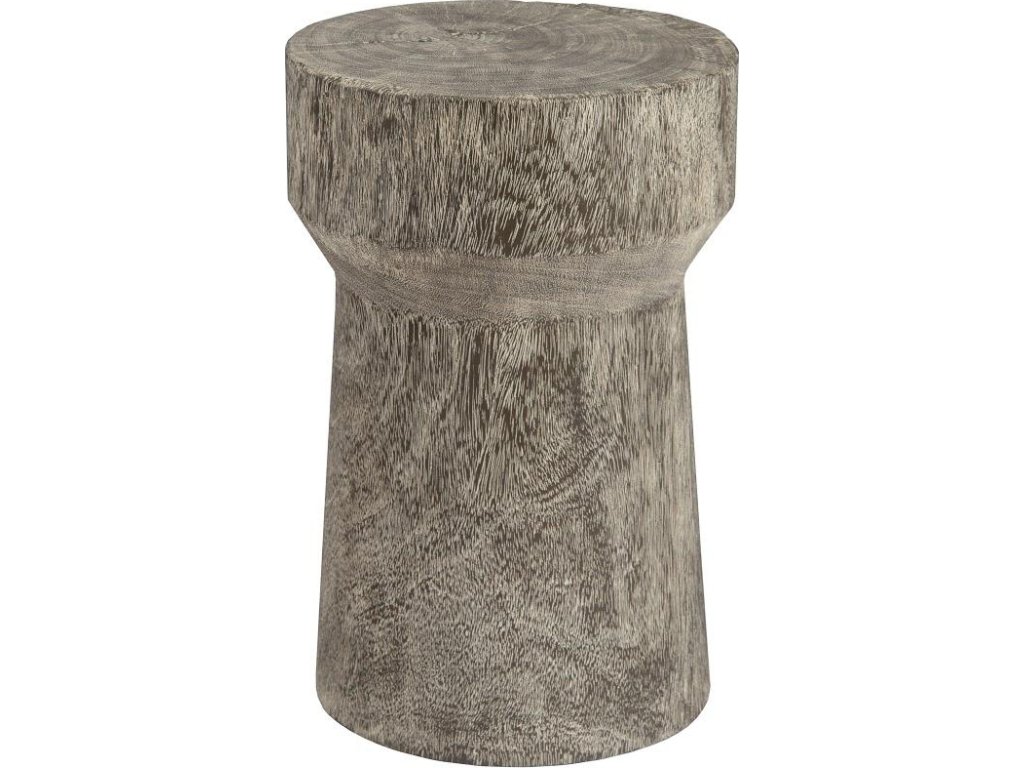 Curved Wood Stool, Thick , Gray Stone, Gray Stone - main image