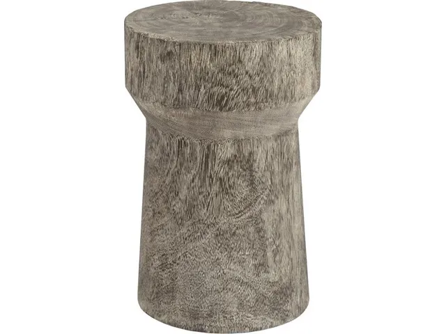 Curved Wood Stool, Thick , Gray Stone, Gray Stone