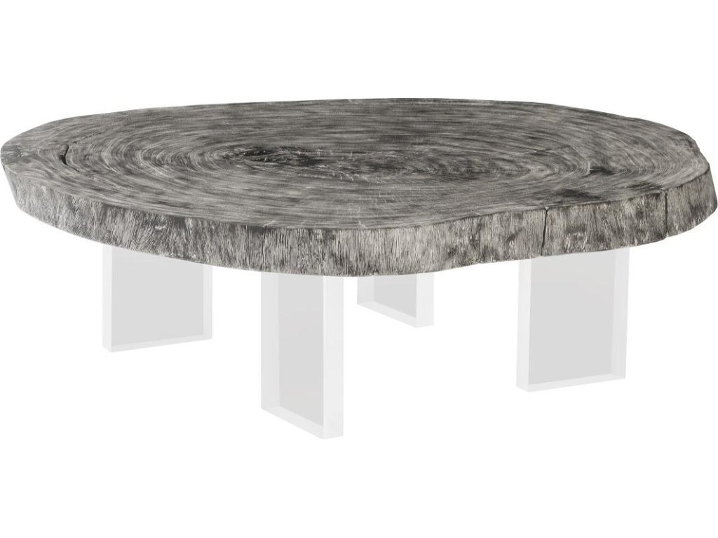 Floating Coffee Table on Acrylic Legs, Gray Stone, Size Varies - main image