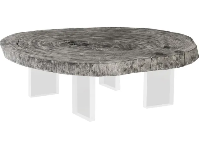 Floating Coffee Table on Acrylic Legs, Gray Stone, Size Varies