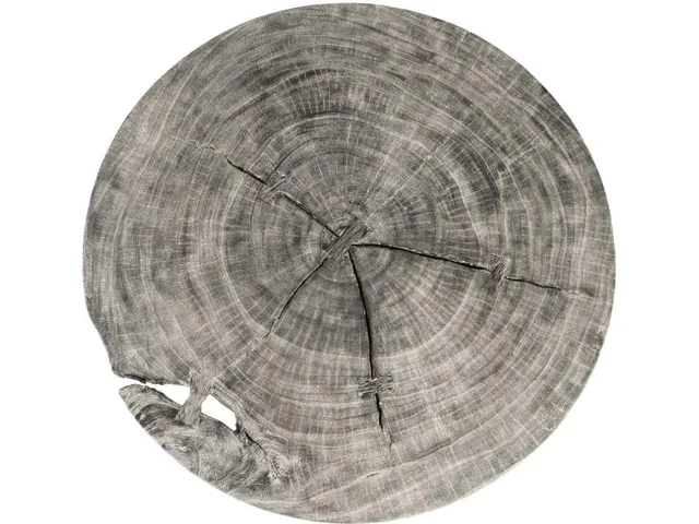 Chuleta Bar Table on Black Metal Base, Chamcha Wood, Gray Stone