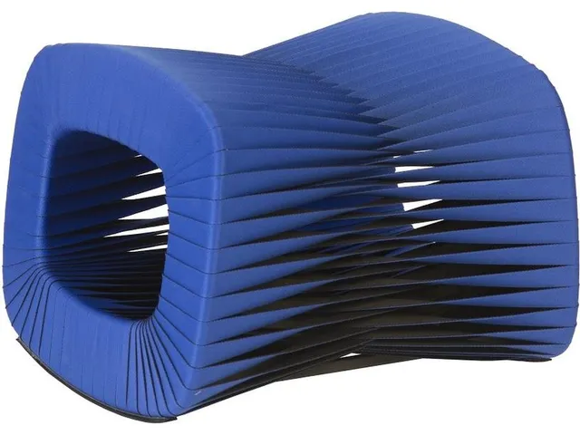 Seat Belt Ottoman, Blue/Black