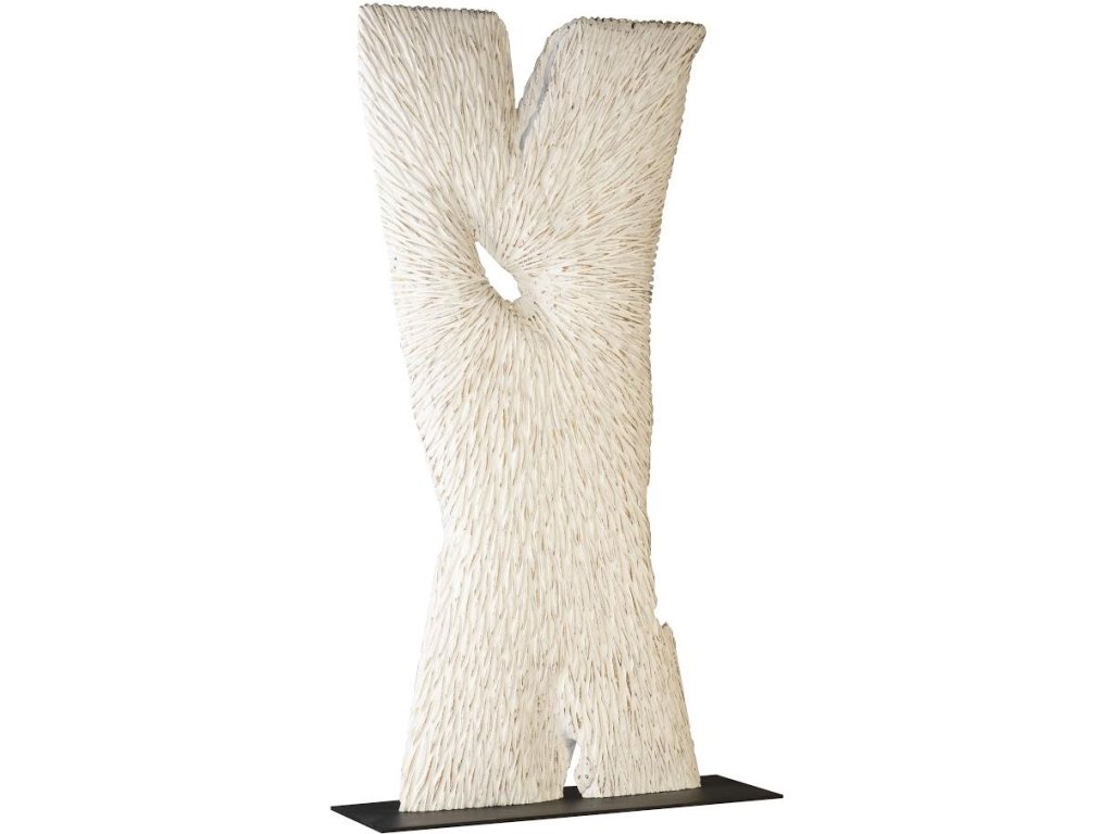 Chainsaw Sculpture on Stand, White/Gold - main image
