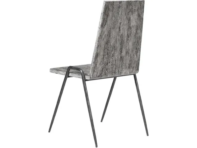 Forged Leg Dining Chair, Chamcha Wood, Gray Stone Finish, Metal - Alternative View