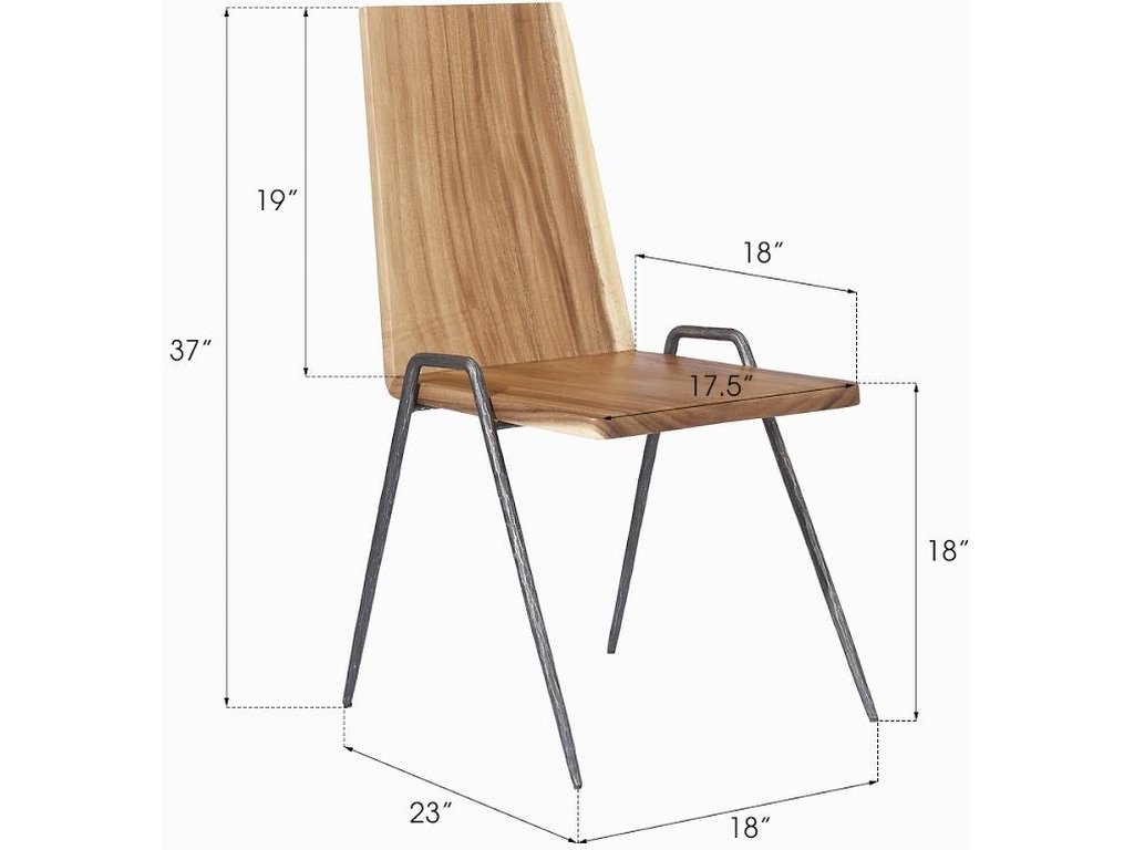 Forged Leg Dining Chair, Natural, Metal - image 4