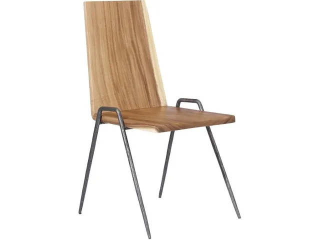 Forged Leg Dining Chair, Natural, Metal