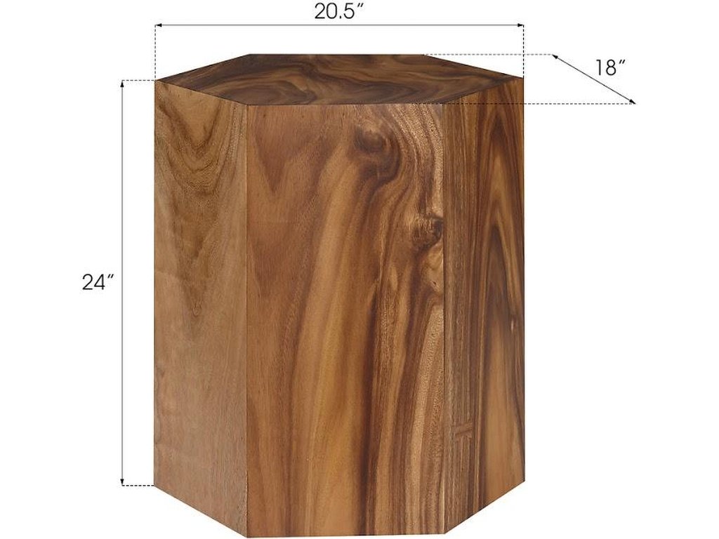 Honeycomb Side Table, Chamcha Wood, LG - image 2