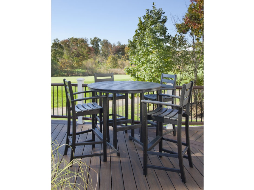Trex Outdoor Furniture Monterey Bay 5-Piece Round Bar Set Bar & Counter Set, alternate view 1