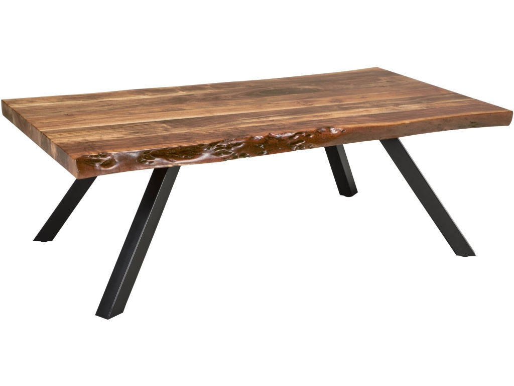 Reese Live Edge Solid Wood Metal Leg Coffee Table in Natural Acacia - image 2