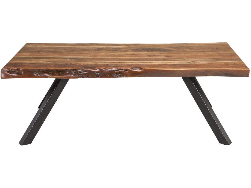 Reese Live Edge Solid Wood Metal Leg Coffee Table in Natural Acacia - image 3