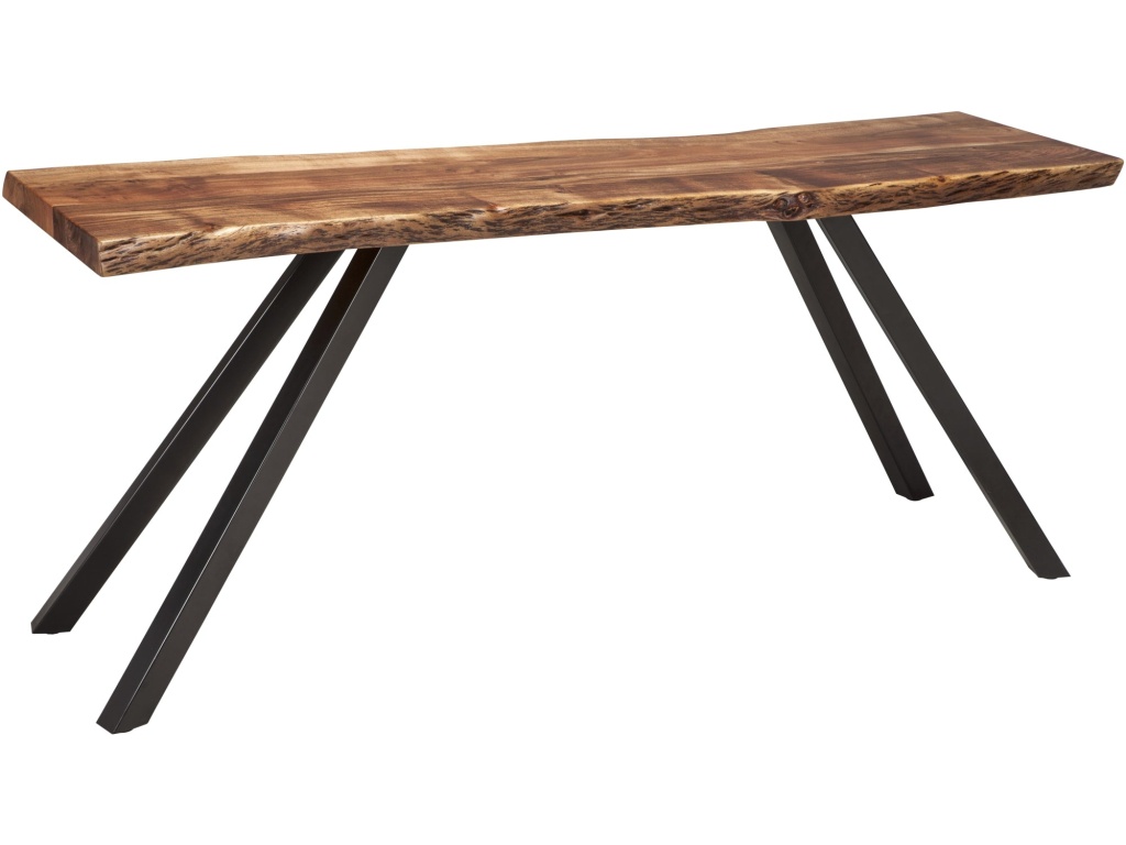 Reese Live Edge Solid Wood Metal Leg Console Table in Natural Acacia - image 1