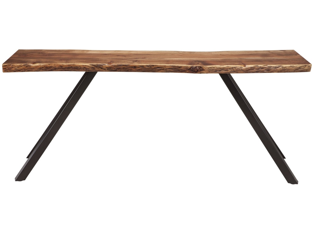 Reese Live Edge Solid Wood Metal Leg Console Table in Natural Acacia - image 2