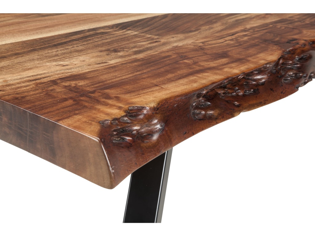 Reese Live Edge Solid Wood Metal Leg Console Table in Natural Acacia - image 3