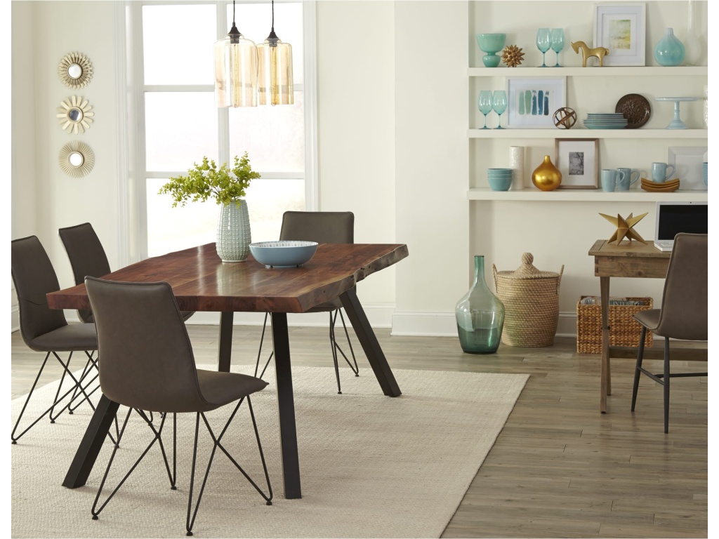 Reese Live Edge Solid Wood Metal Leg Dining Table in Natural Acacia - image 2
