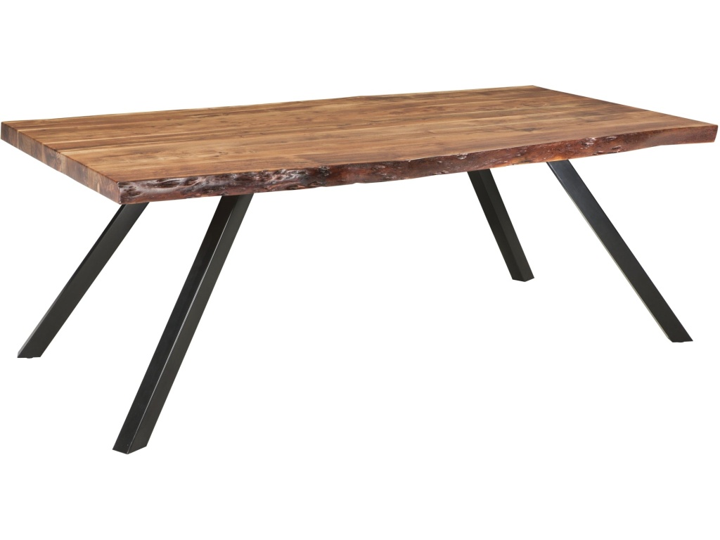 Reese Live Edge Solid Wood Metal Leg Dining Table in Natural Acacia - image 3