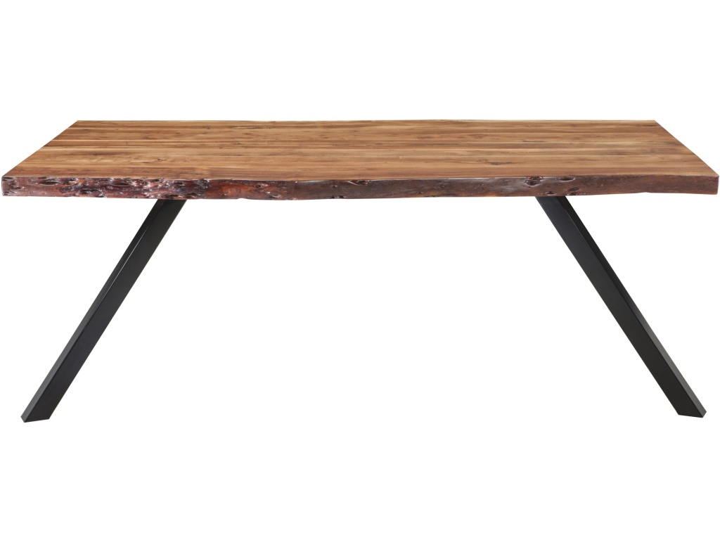 Reese Live Edge Solid Wood Metal Leg Dining Table in Natural Acacia - image 4