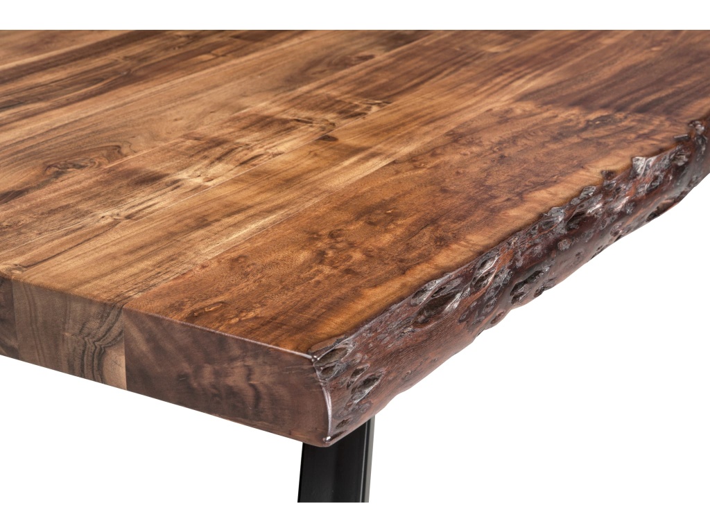 Reese Live Edge Solid Wood Metal Leg Dining Table in Natural Acacia - image 5