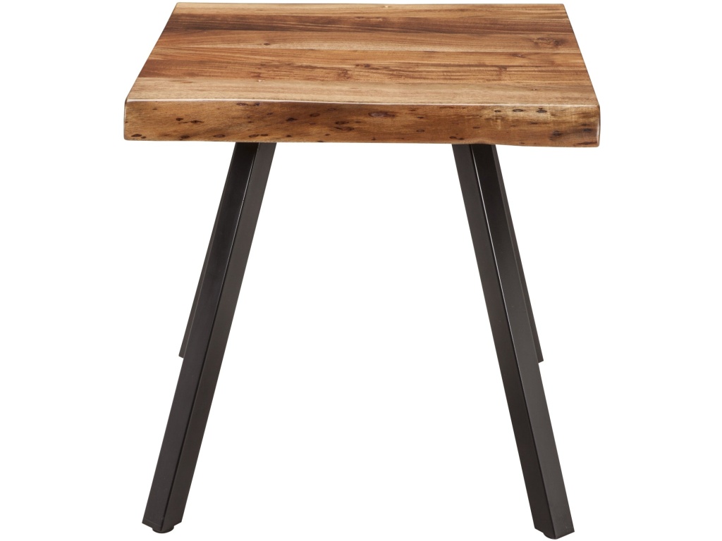 Reese Live Edge Solid Wood Metal Leg End Table in Natural Acacia - image 2