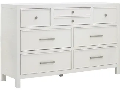 Retreat Seven Drawer Wood Dresser in Snowfall