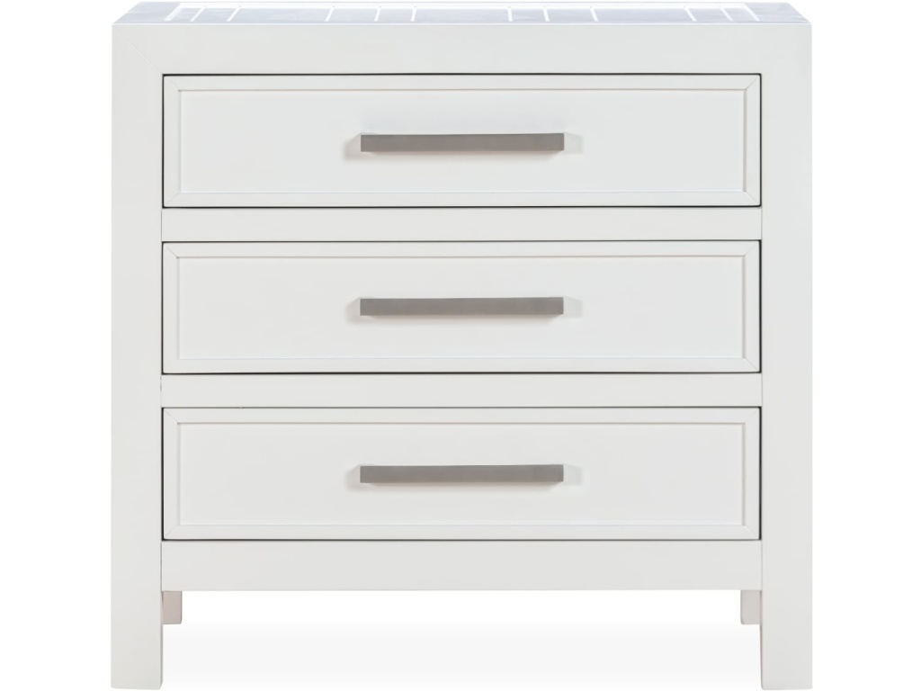 Retreat Three Drawer USB Charging Nightstand in Snowfall - image 1