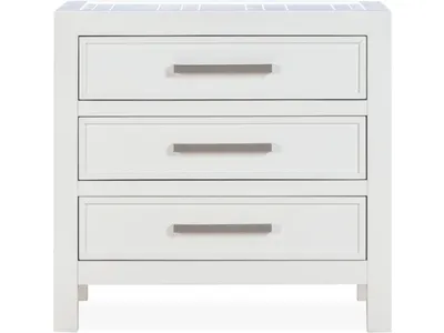 Retreat Three Drawer USB Charging Nightstand in Snowfall - Alternative View