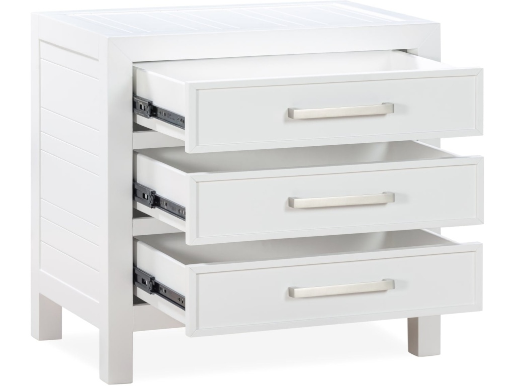 Retreat Three Drawer USB Charging Nightstand in Snowfall - image 2