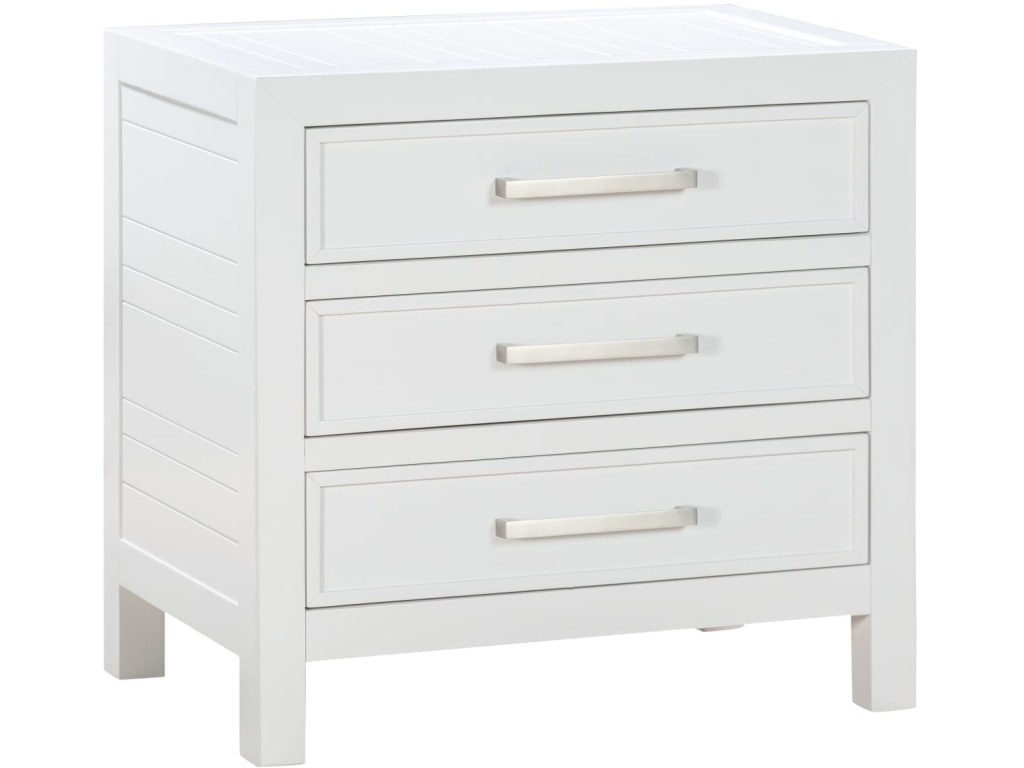 Retreat Three Drawer USB Charging Nightstand in Snowfall - image 3