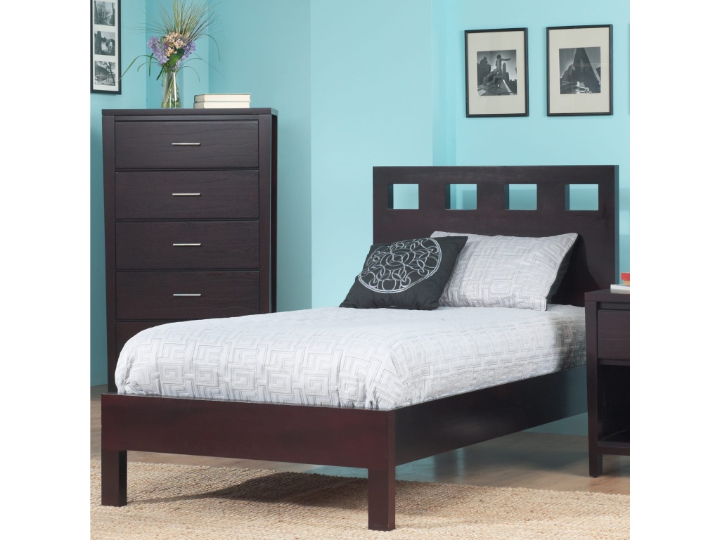 Riva Wood Platform Bed in Espresso - main image