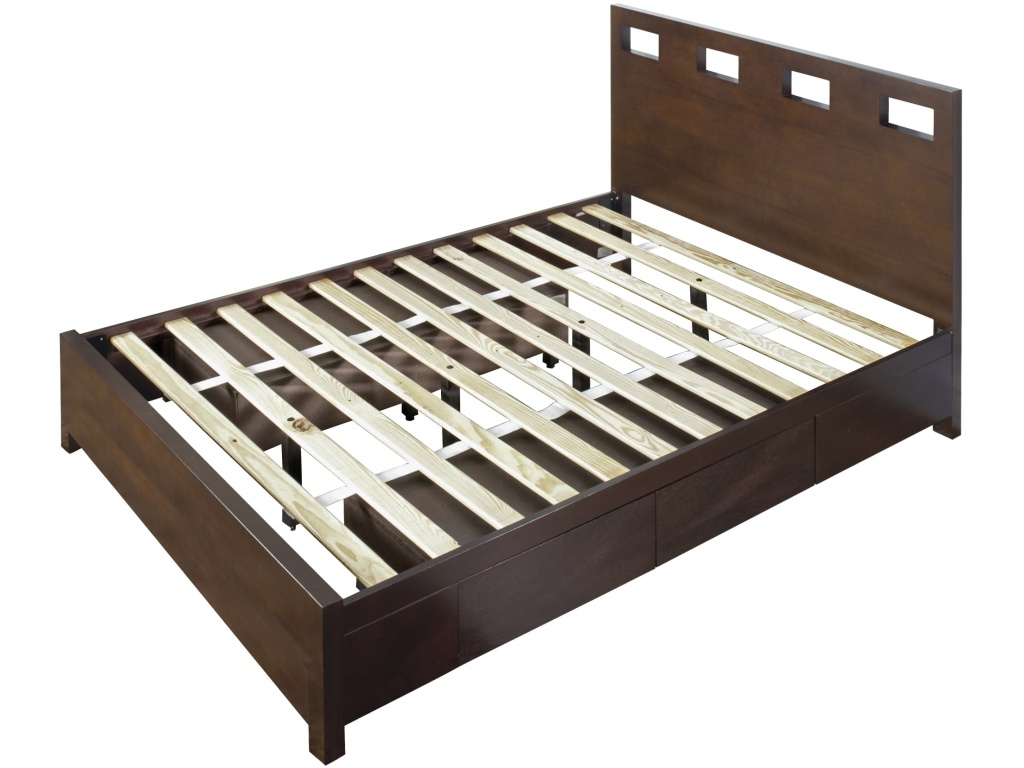 Riva Wood Storage Bed in Chocolate Brown - image 5