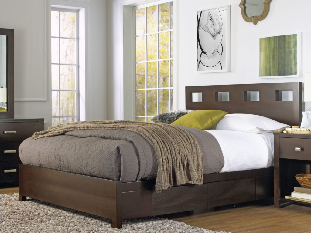 Riva Wood Storage Bed in Chocolate Brown - main image