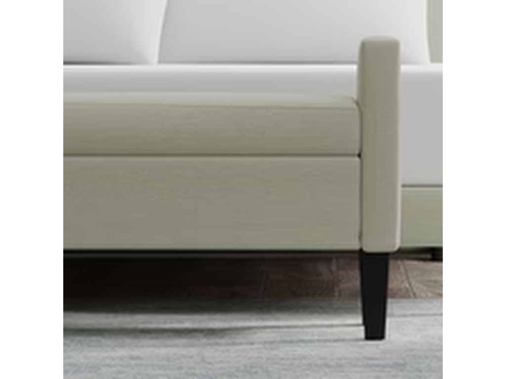 Upholstered Storage Bench with Track Arms - image 3
