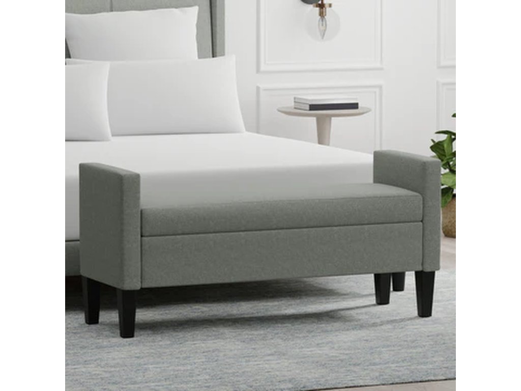 Upholstered Storage Bench with Track Arms - image 7