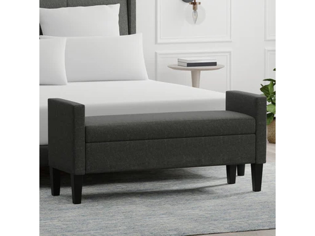 Upholstered Storage Bench with Track Arms - image 14