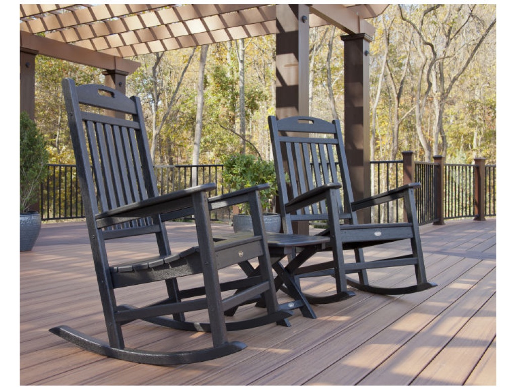 Trex Outdoor Furniture Yacht Club 3-Piece Rocker Set Rocking Chair Set, alternate view 3