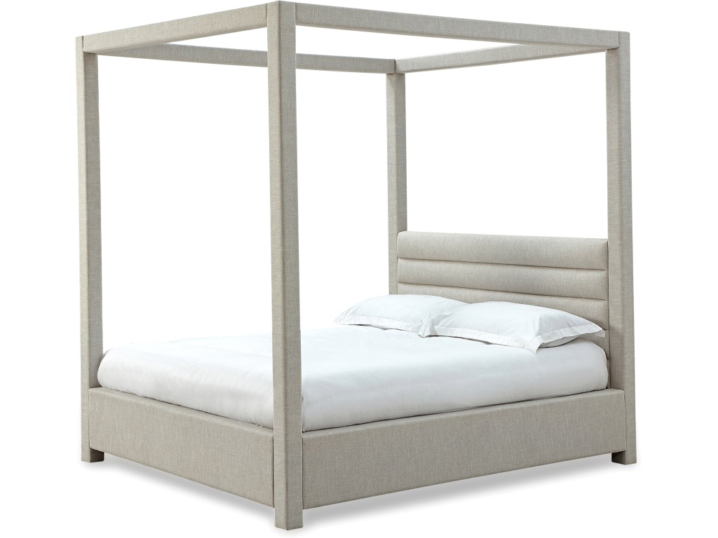 Rockford Upholstered Canopy Bed in Turtle Dove Linen - image 4