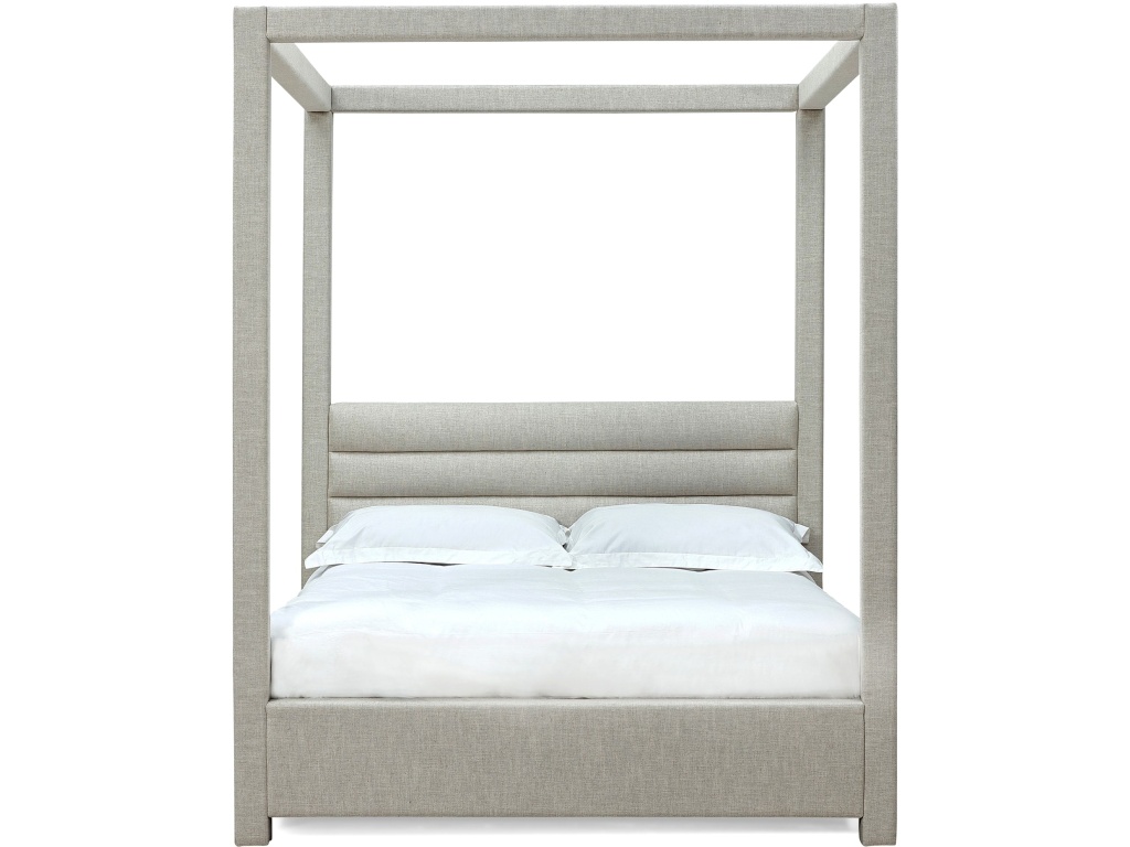 Rockford Upholstered Canopy Bed in Turtle Dove Linen - image 5