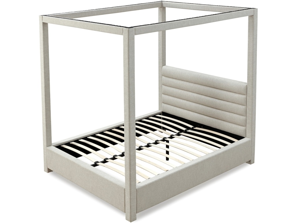 Rockford Upholstered Canopy Bed in Turtle Dove Linen - image 7