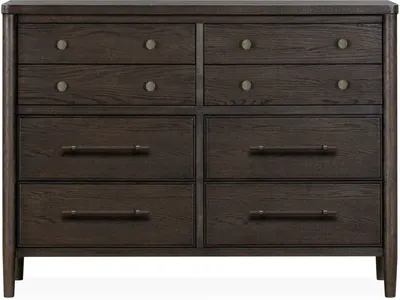 Rockport Eight Drawer Oak Wood Dresser in Yin
