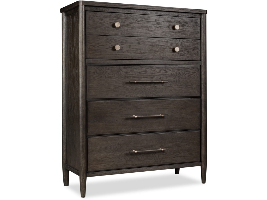 Rockport Five Drawer Oak Wood Chest in Yin - image 1